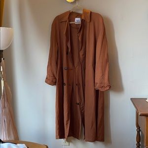 Fall rust trench coat
